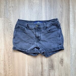 Hollister Denim Mid Rise 3 Inch Shorts Size 5 W27 Black Casual